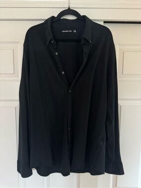 Abercrombie & Fitch Men's Black Button-Up Shirt - Size XL
